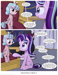 Size: 1200x1552 | Tagged: safe, artist:deusexequus, derpibooru import, cozy glow, lord tirek, starlight glimmer, centaur, pegasus, pony, taur, unicorn, comic:fix, comic, grammar error, speech bubble