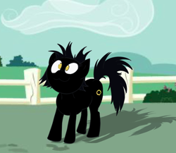 Size: 1000x866 | Tagged: safe, derpibooru import, oc, oc only, earth pony, pony, :3, female, mare, shadow, solo, void