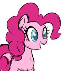 Size: 484x540 | Tagged: safe, artist:_ton618_, derpibooru import, pinkie pie, earth pony, pony, female, mare, open mouth, simple background, solo, white background