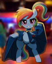 Size: 1950x2369 | Tagged: safe, alternate version, artist:_ton618_, derpibooru import, rainbow dash, pegasus, pony, alternate hairstyle, belly, bipedal, clothes, exposed belly, female, gameloft interpretation, lidded eyes, mare, ponytail, solo