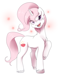 Size: 1000x1299 | Tagged: source needed, safe, derpibooru import, oc, oc only, oc:candy blossom, pony, unicorn, cute, ponytail, simple background, solo, white background