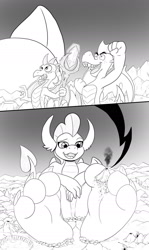Size: 1280x2141 | Tagged: safe, artist:rai-kun, derpibooru import, garble, princess ember, smolder, dragon, between toes, brother and sister, canyon, dragon lands, dragoness, feet, female, fetish, foot focus, gentle, giantess, giga, lava, macro, male, mega, mountain, paws, perspective, playful, scenery, scepter, siblings, toes, volcano