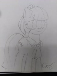 Size: 3468x4624 | Tagged: safe, artist:realgero, derpibooru import, coco pommel, earth pony, pony, pencil drawing, solo, traditional art