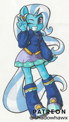 Size: 1081x1918 | Tagged: safe, artist:shadowhawx, trixie, equestria girls, female, solo, solo female, traditional art