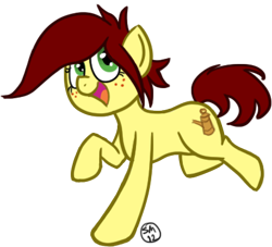 Size: 408x370 | Tagged: safe, artist:serenamidori, derpibooru import, oc, oc only, oc:canni soda, earth pony, pony, 2012, earth pony oc, female, freckles, mare, simple background, solo, transparent background