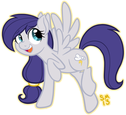 Size: 986x903 | Tagged: safe, artist:serenamidori, derpibooru import, oc, oc only, oc:silverstorm, pegasus, pony, 2013, female, mare, open mouth, pegasus oc, simple background, solo, transparent background