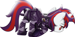Size: 9692x4858 | Tagged: safe, artist:lincolnbrewsterfan, derpibooru import, oc, oc only, oc:blackjack, cyborg, unicorn, fallout equestria, fallout equestria: project horizons, my little pony: the movie, the beginning of the end, .svg available, 3/4 view, alternate universe, artificial wings, augmented, back of head, butt, closed mouth, craft, cyber eye, cyber eyes, cyber pony, dragging, engraving, face down, face down ass up, fanfic art, female, focused, folded wings, frown, gradient mane, gradient tail, gun, handgun, horn, inkscape, level 5 (iconium) (project horizons), level 6 (cognitum) (project horizons), lidded eyes, looking down, looking forward, mare, mechanical wing, movie accurate, pipbuck, pistol, plot, purple mane, purple tail, raised tail, red eyes, red mane, red tail, revolver, sad, security, simple background, solo, svg, sword, tail, transparent background, two toned hair, two toned mane, two toned tail, unicorn oc, vector, vigilance (gun), weapon, wings