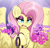 Size: 3495x3324 | Tagged: safe, artist:czu, derpibooru import, fluttershy, pegasus, pony, bitch, chest fluff, collar, dialogue, disdain, ear fluff, ears, eyelashes, eyeshadow, fangs, female, flutterbitch, high res, implied pet play, leash, looking at you, makeup, mare, open mouth, solo, spread wings, talking to viewer, vulgar, white outline, wings