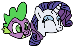 Size: 1000x640 | Tagged: safe, artist:jadeharmony, derpibooru import, rarity, spike, dragon, pony, unicorn, duo, female, male, shipping, simple background, sparity, straight, transparent background