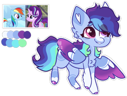 Size: 2194x1655 | Tagged: safe, artist:moccabliss, derpibooru import, rainbow dash, starlight glimmer, oc, pegasus, pony, female, filly, foal, magical lesbian spawn, offspring, parent:rainbow dash, parent:starlight glimmer, parents:glimmerdash, simple background, transparent background