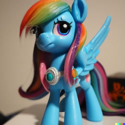 Size: 1024x1024 | Tagged: safe, derpibooru import, rainbow dash, pony, artificial intelligence, computer generated, dall-e 2, figurine, solo