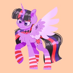 Size: 2048x2048 | Tagged: safe, artist:pastacrylic, derpibooru import, twilight sparkle, twilight sparkle (alicorn), alicorn, pony, chest fluff, simple background, solo