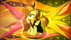 Size: 3840x2160 | Tagged: safe, artist:anime-equestria, artist:laszlvfx, derpibooru import, edit, spitfire, pegasus, pony, alternate hairstyle, alternate tailstyle, black dress, classy, clothes, dress, ear piercing, female, lidded eyes, mare, piercing, scarf, sexy, show accurate, solo, tail, wallpaper, wallpaper edit, wings