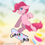 Size: 1200x1199 | Tagged: dead source, safe, artist:bluemoon, derpibooru import, edit, pinkie pie, earth pony, abstract background, deleted from derpibooru, female, mare, skateboard