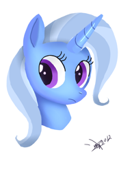 Size: 506x657 | Tagged: safe, artist:ponykillerx, derpibooru import, ponerpics import, trixie, pony, unicorn, bust, deleted from derpibooru, portrait, simple background, solo, white background