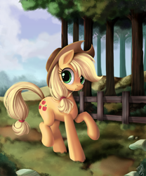 Size: 1000x1204 | Tagged: safe, artist:ponykillerx, derpibooru import, ponerpics import, applejack, earth pony, pony, cowboy hat, deleted from derpibooru, female, hat, looking at you, mare, photoshop, raised hoof, raised leg, solo