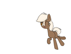 Size: 1065x800 | Tagged: safe, artist:otherdrawfag, derpibooru import, ponerpics import, earth pony, pony, blaze (coat marking), bump, coat markings, cute, epona, female, one eye closed, rubbing, simple background, solo, standing, standing on one leg, the legend of zelda, transparent background, wink