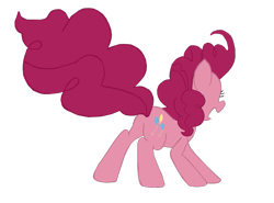 Size: 677x500 | Tagged: safe, artist:benpictures1, pinkie pie, earth pony, pony, my little pony: the movie, balloonbutt, butt, cute, diapinkes, female, inkscape, mare, open mouth, simple background, solo, transparent background, vector