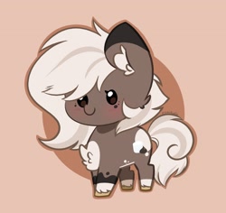 Size: 2392x2260 | Tagged: safe, artist:kittyrosie, derpibooru import, oc, earth pony, pony, abstract background, blushing, cheek fluff, chest fluff, chibi, cute, earth pony oc, ocbetes, simple background