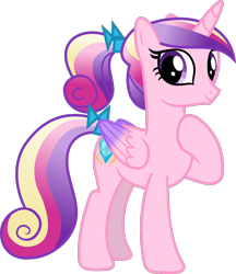 Size: 1028x1188 | Tagged: safe, artist:lightningbolt, derpibooru exclusive, derpibooru import, princess cadance, alicorn, pony, canterlot wedding 10th anniversary, .svg available, bow, colored wings, female, folded wings, gradient mane, gradient tail, gradient wings, hoof on chest, horn, looking at you, mare, ponytail, raised hoof, raised leg, simple background, solo, svg, tail, tail bow, teen princess cadance, transparent background, vector, wings