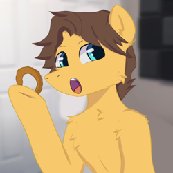 Size: 960x960 | Tagged: safe, derpibooru import, pony, food, jerma985, onion ring, open mouth, poggers, ponified, streamers