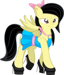 Size: 1920x2234 | Tagged: safe, artist:alexdti, derpibooru import, oc, pegasus, pony, clothes, dress, female, high heels, mare, shoes, simple background, solo, transparent background