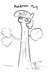 Size: 530x772 | Tagged: safe, artist:tjpones, derpibooru import, princess celestia, twilight sparkle, alicorn, pony, black and white, dendrification, duo, female, grayscale, inanimate tf, mare, monochrome, simple background, solo focus, tree, twiggie, white background