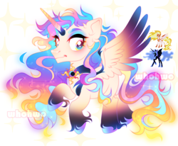 Size: 1894x1562 | Tagged: safe, artist:whohwo, derpibooru import, daybreaker, nightmare moon, alicorn, pony, base used, ear fluff, ears, ethereal mane, eyelashes, female, fusion, makeup, male, mane of fire, mare, raised hoof, raised leg, stallion, starry mane, unshorn fetlocks