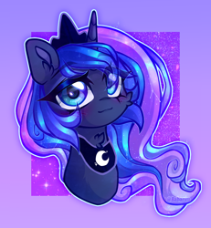 Size: 986x1065 | Tagged: safe, artist:_spacemonkeyz_, derpibooru import, princess luna, alicorn, bust, portrait, solo