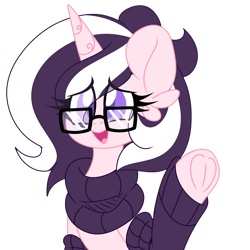 Size: 1920x1920 | Tagged: safe, artist:ladylullabystar, derpibooru import, oc, oc:lullaby star, pony, unicorn, alternate design, clothes, female, leg warmers, mare, simple background, solo, transparent background