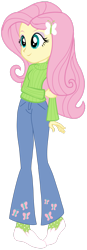 Size: 1280x3658 | Tagged: safe, artist:tezzfordtrash, derpibooru import, fluttershy, equestria girls, clothes, jeans, pants, simple background, solo, sweater, sweatershy, transparent background