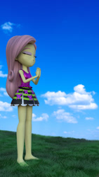 Size: 600x1066 | Tagged: safe, artist:gimmerliner, derpibooru import, fluttershy, equestria girls, 3d, outdoors, solo