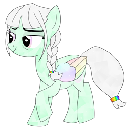 Size: 1002x1003 | Tagged: safe, artist:vilkathewolf, derpibooru import, oc, oc only, oc:opalescent wings, crystal pony, pegasus, braid, crystal pony oc, female, mother, simple background, solo, transparent background