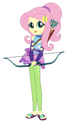 Size: 1062x2000 | Tagged: artist needed, safe, derpibooru import, fluttershy, equestria girls, friendship games, archery, arrow, bow (weapon), bow and arrow, female, quiver, simple background, solo, transparent background, vector, weapon