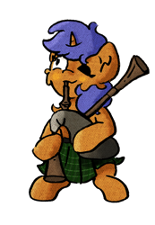 Size: 2232x3223 | Tagged: safe, artist:minty joy, artist:twistcable, derpibooru import, oc, oc only, oc:twist cable, collaboration, bagpipes, binioù, clothes, kilt, medieval, musical instrument, simple background, solo, transparent background