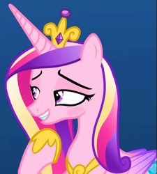 Size: 663x738 | Tagged: safe, derpibooru import, screencap, princess cadance, alicorn, pony, best gift ever, blushing, cropped, female, mare, solo