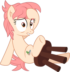Size: 2832x2905 | Tagged: safe, artist:thatusualguy06, derpibooru import, raspberry vinaigrette, earth pony, pony, discordant harmony, marks for effort, base used, female, head in hooves, high res, mare, shrunken pupils, simple background, solo, stool, transparent background