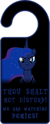 Size: 1566x3828 | Tagged: safe, artist:thorinair, derpibooru import, princess luna, alicorn, pony, door knob hanger, female, mare, simple background, solo, transparent background