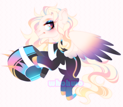 Size: 1998x1738 | Tagged: safe, artist:whohwo, derpibooru import, oc, oc only, pegasus, pony, base used, bedroom eyes, chest fluff, eyelashes, helmet, makeup, male, pegasus oc, smiling, solo, stallion