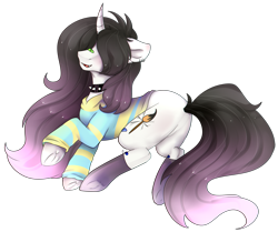 Size: 3151x2635 | Tagged: safe, artist:highrolleryt, derpibooru import, oc, oc only, pony, unicorn, choker, clothes, frog (hoof), horn, raised hoof, raised leg, simple background, socks, spiked choker, transparent background, underhoof, unicorn oc