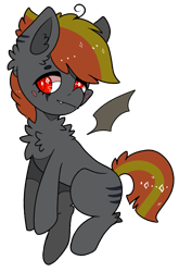 Size: 1757x2661 | Tagged: safe, artist:highrolleryt, derpibooru import, oc, oc only, bat pony, pony, bat pony oc, chest fluff, floating wings, simple background, smiling, solo, transparent background, wings