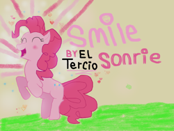 Size: 1280x960 | Tagged: safe, artist:thedarktercio, derpibooru import, pinkie pie, earth pony, pony, female, smiling, solo