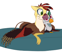 Size: 1977x1677 | Tagged: safe, artist:al solae, derpibooru import, oc, oc only, griffon, hippogriff, cuddling, female, griffon oc, male, simple background, size difference, transparent background