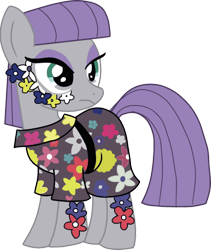 Size: 822x973 | Tagged: artist needed, source needed, safe, derpibooru import, maud pie, earth pony, pony, g4, body markings, clothes, coat markings, dress, face paint, facial markings, female, flower, frown, mare, ponymania, simple background, solo, transparent background