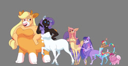 Size: 1024x527 | Tagged: safe, artist:uunicornicc, derpibooru import, applejack, fluttershy, pinkie pie, rainbow dash, rarity, twilight sparkle, centaur, taur, centaur pie, centaur twilight, centaurdash, centaurified, centaurjack, centaurshy, centaurworld, mane six, species swap