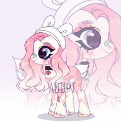 Size: 1280x1308 | Tagged: safe, artist:fenix-artist, derpibooru import, oc, oc only, earth pony, pony, bandaid, choker, earth pony oc, eyelashes, smiling, unshorn fetlocks, zoom layer