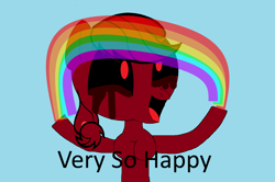 Size: 3008x2000 | Tagged: safe, artist:sapphireangel12, derpibooru import, applejack, anthro, earth pony, pony, blood, female, mare, rainbow, smiling, text, the spell, zalgo, zalgojack