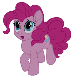 Size: 1280x1383 | Tagged: safe, artist:benpictures1, pinkie pie, earth pony, pony, my little pony: the movie, concerned, cute, diapinkes, female, inkscape, looking up, mare, open mouth, raised hoof, raised leg, simple background, solo, transparent background, vector