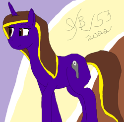 Size: 953x939 | Tagged: safe, artist:thebluee53, derpibooru import, oc, oc only, oc:wrenchit twilight, unicorn, ms paint