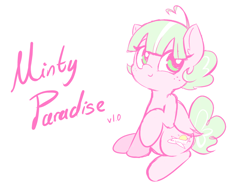 Size: 1600x1200 | Tagged: safe, artist:thecoldsbarn, derpibooru import, oc, oc only, oc:minty paradise, pegasus, pony, cute, female, simple background, solo, white background